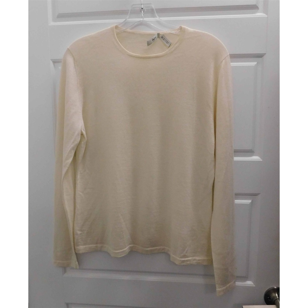 Neiman Marcus 100% Cashmere Ivory Pullover Lightweight Sweater Top sz XL